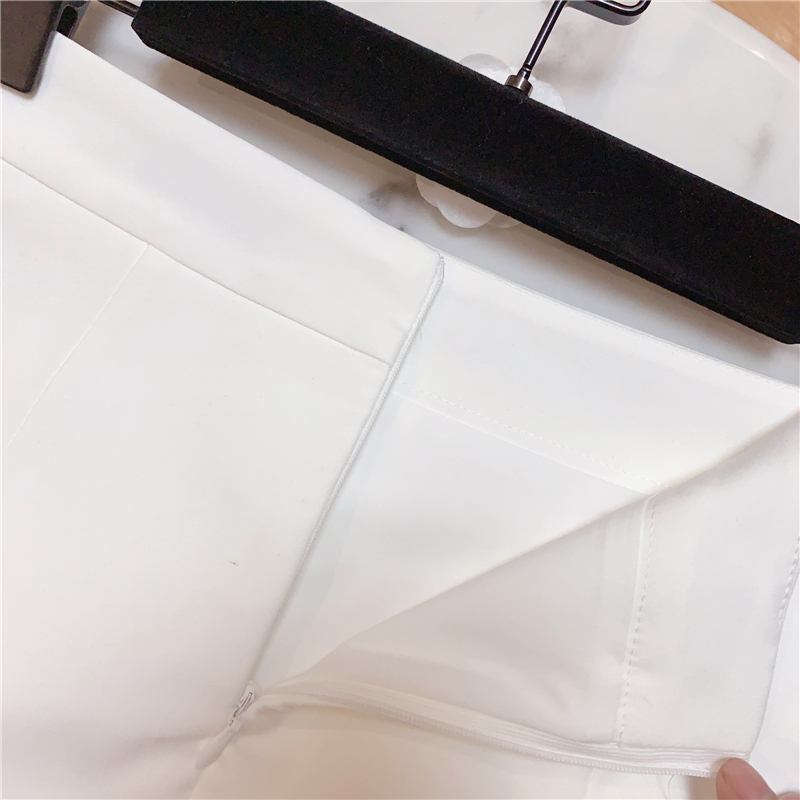 DEAT Summer Arrival Casual Black And White Rhinestones Tassel High Waist A Line Short Skirt Women SE232 210306