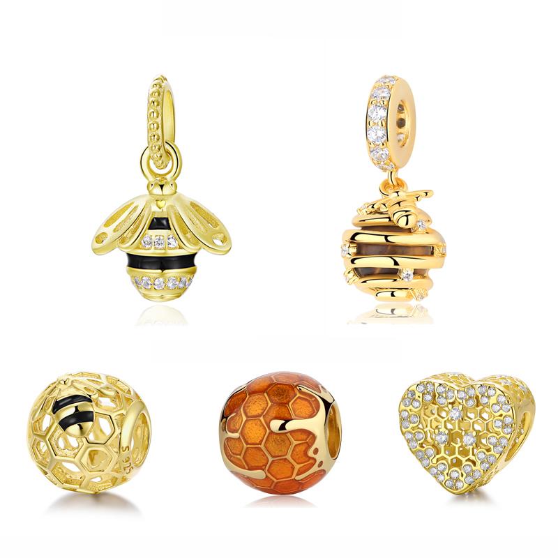 Other Original 100% 925 Sterling Silver Bead Charm Honeybee Queen Bee Pendant Charms Shine Gold Fit Bracelet Women Diy Jewelry
Other Original 100% 925 Sterling Silver Bead Charm Honeybee Queen Bee Pendant Charms Shine Gold Fit Bracelet Women Diy Jewelry