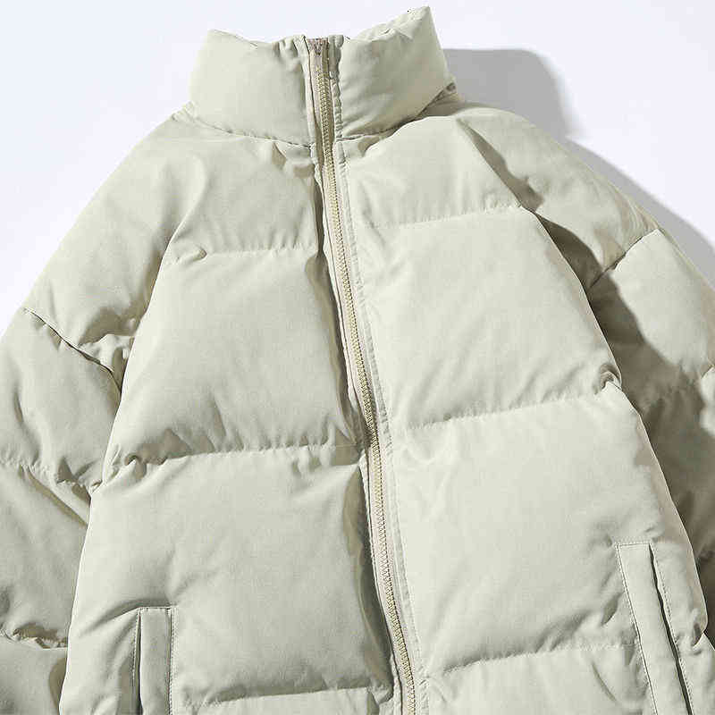 Hybskr Big Size Thicken Men Warm Parkas Solid Color Stand Collar Fashion Male Winter Coat Cotton Padded Jacket Harajuku Clothing 211214Z