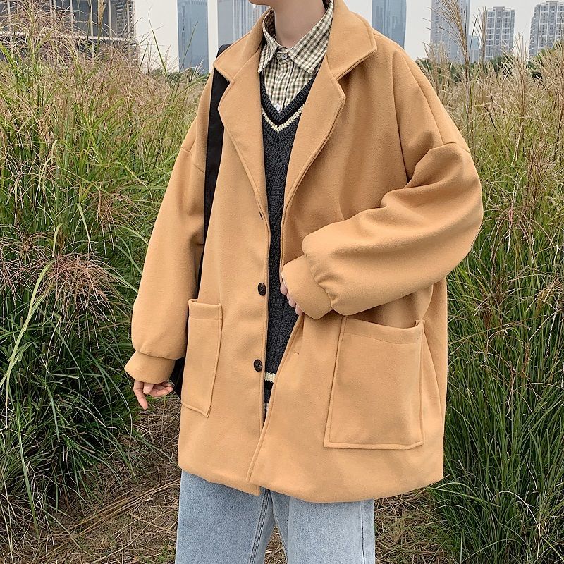 2021 New Style Oversize Men's Fashion Casual Mid-length Men Autumn Winter Woolen Coat Mens Overcoat Vs86, Khaki
2021 New Style Oversize Men's Fashion Casual Mid-length Men Autumn Winter Woolen Coat Mens Overcoat Vs86, Khaki