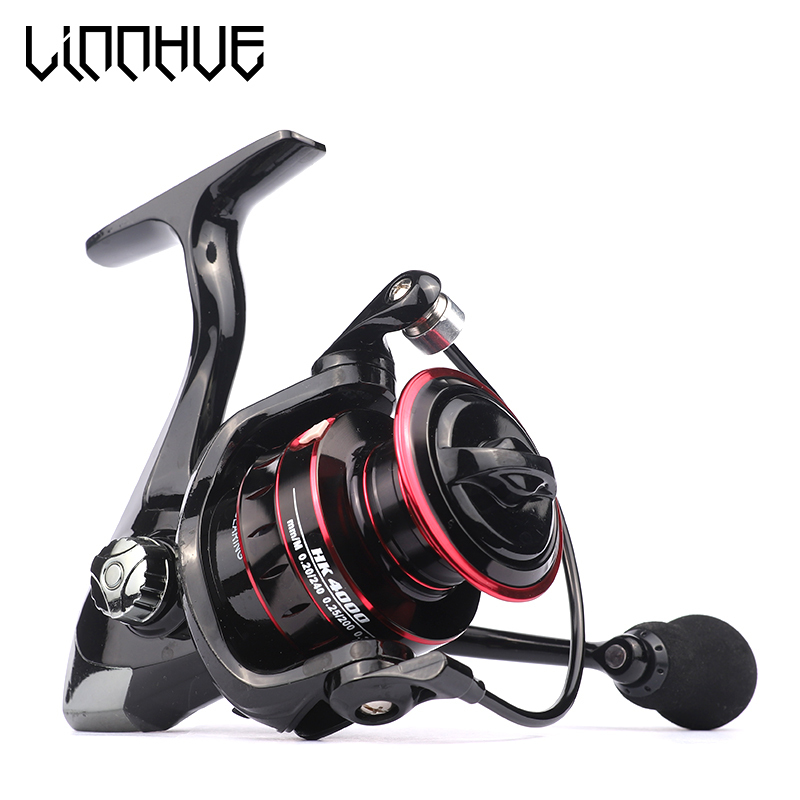 LINNHUE Fishing Reel HK1000-7000 Metal/EVA Grip 5.2:1 High Speed Spinning Carp Saltwater Send Gift 150m Line 220304