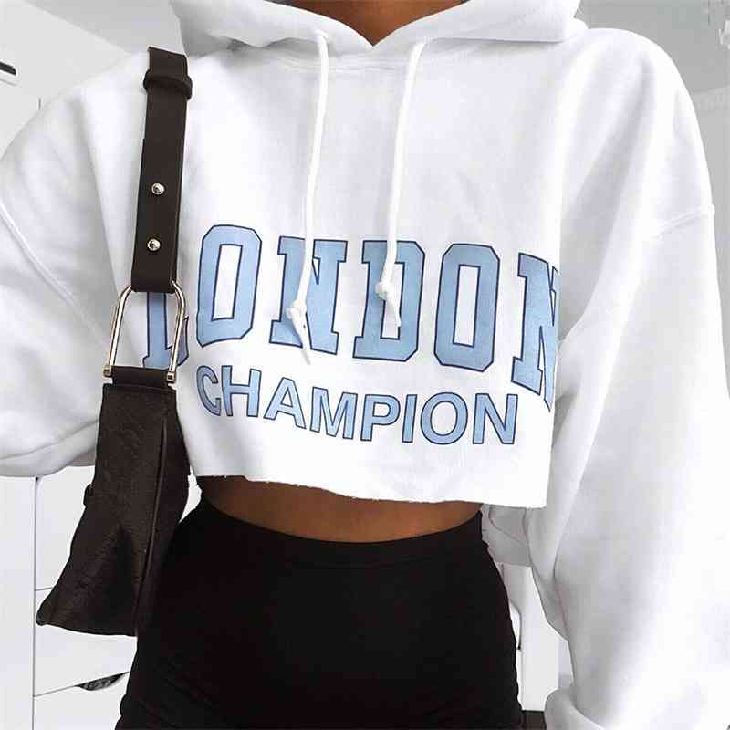 spring and autumn women' letter printed long sleeve hooded slim short navel sweater hoodie women 210602, White
spring and autumn women' letter printed long sleeve hooded slim short navel sweater hoodie women 210602, White
