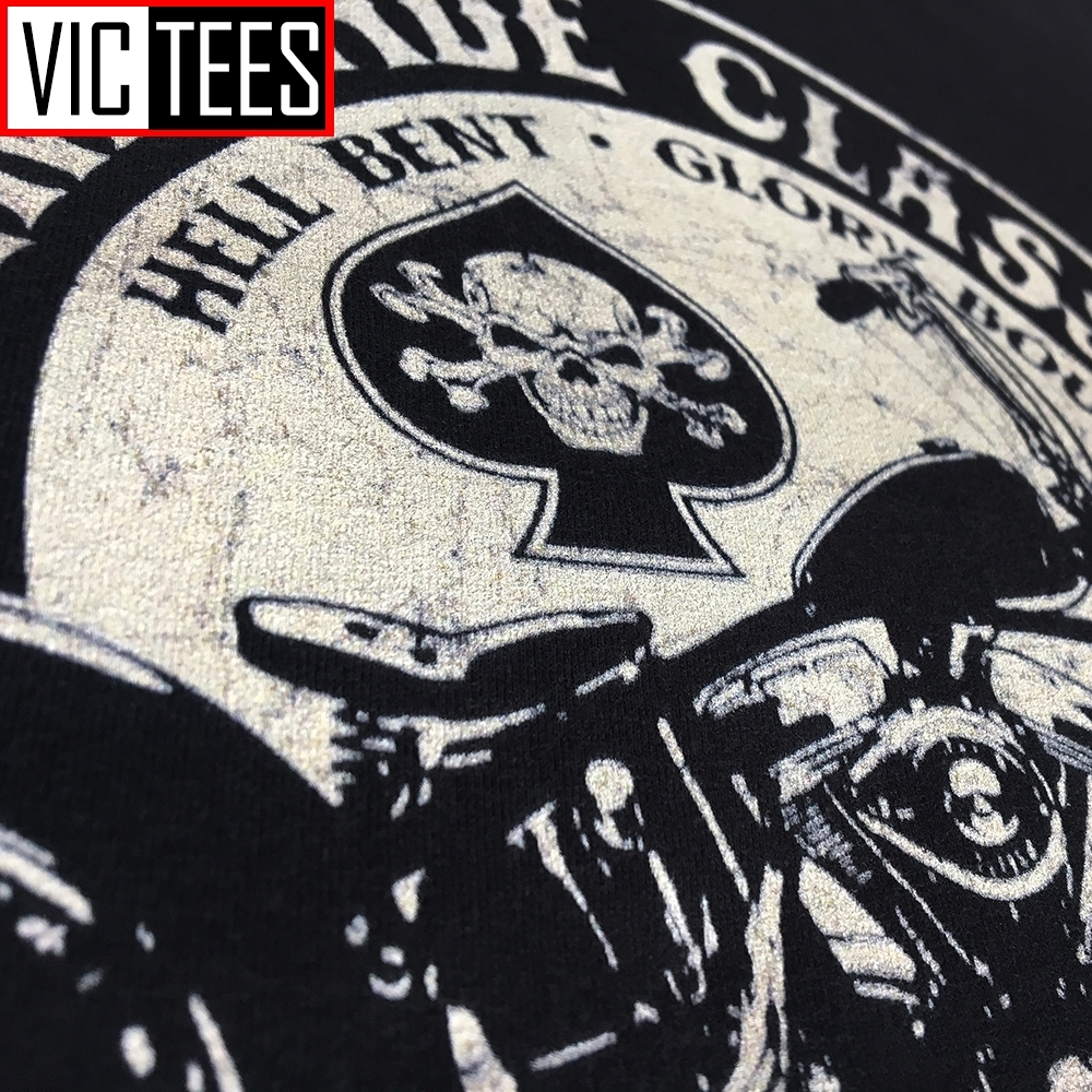 Men's Vintage Glory Bounds Motorcycle USA T-Shirt Heavy Metal Men T Shirt Motor Tops 100% Cotton Retro Tees Male 210225