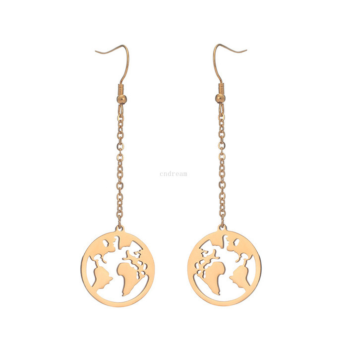 Map Dangle Earrings Silver Gold Stainless Steel World Maps Ear rings Fashion Women Jewelry Will and Sandy
Map Dangle Earrings Silver Gold Stainless Steel World Maps Ear rings Fashion Women Jewelry Will and Sandy