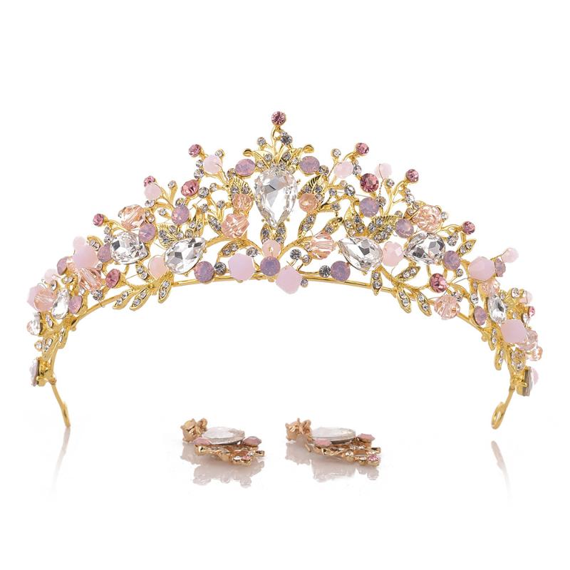 Hair Clips & Barrettes Crowns With Earrings Handwork Princess Wedding Bride Tiara Bridal Accessories For Prom Queen, Golden;silver
Hair Clips & Barrettes Crowns With Earrings Handwork Princess Wedding Bride Tiara Bridal Accessories For Prom Queen, Golden;silver
