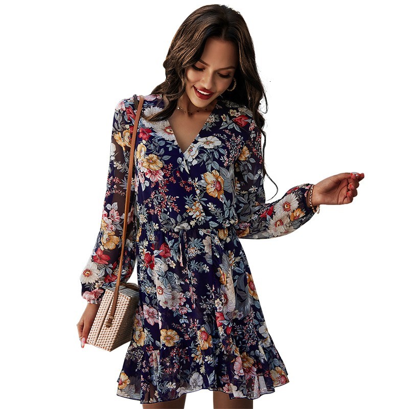2021 New Boho Floral Print Chiffon Women Lantern Long Sleeve Pleated Es Ladies v Neck Beach Mini Female Roupa Feminina C46l, Navy blue
2021 New Boho Floral Print Chiffon Women Lantern Long Sleeve Pleated Es Ladies v Neck Beach Mini Female Roupa Feminina C46l, Navy blue