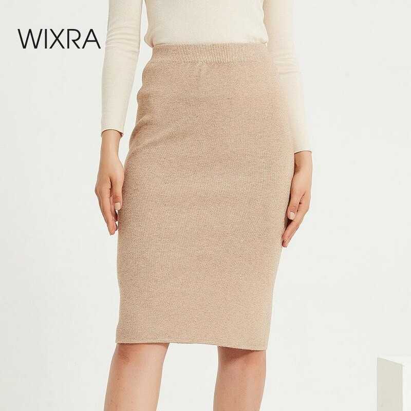 Wixra Womens Knitted Straight Skirts Solid Basic Ladies High Waist Knee-length Skirt Streetwear Autumn Winter 210708, Black
Wixra Womens Knitted Straight Skirts Solid Basic Ladies High Waist Knee-length Skirt Streetwear Autumn Winter 210708, Black
