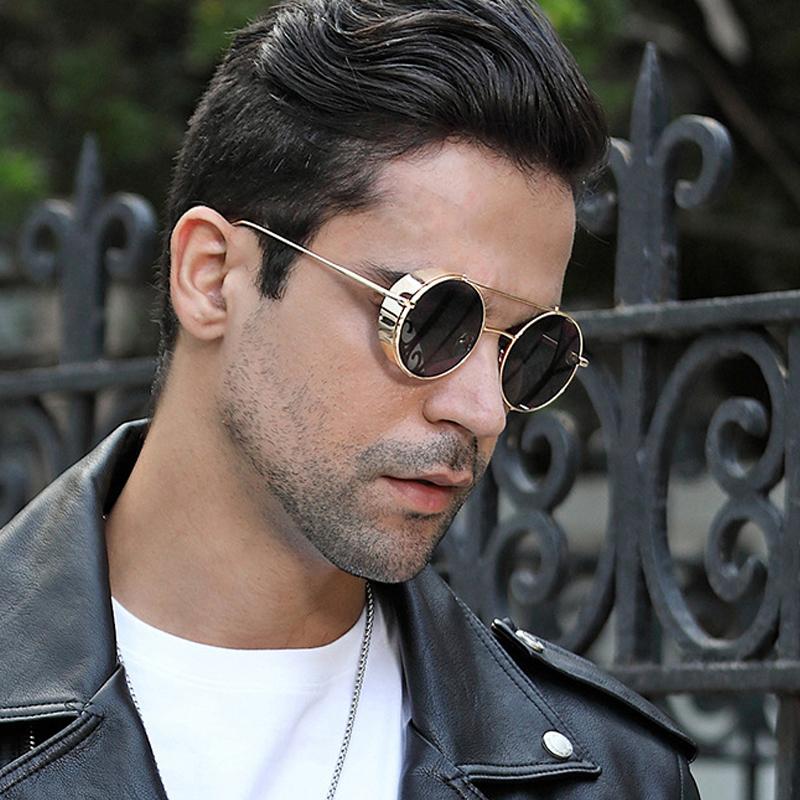 Sunglasses 2021 Retro Steampunk Men Women Round Sun Glases Brand Designer Steam Punk Style Eyeglasses Female Uv400 Metal Eyewear