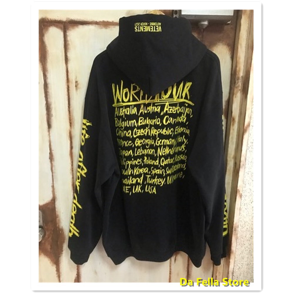Black World Tour Hoodies Men Women Yellow CITY Text Printed Hoodie Sleeve Life After Death Logo Sweatshirts Hoodies