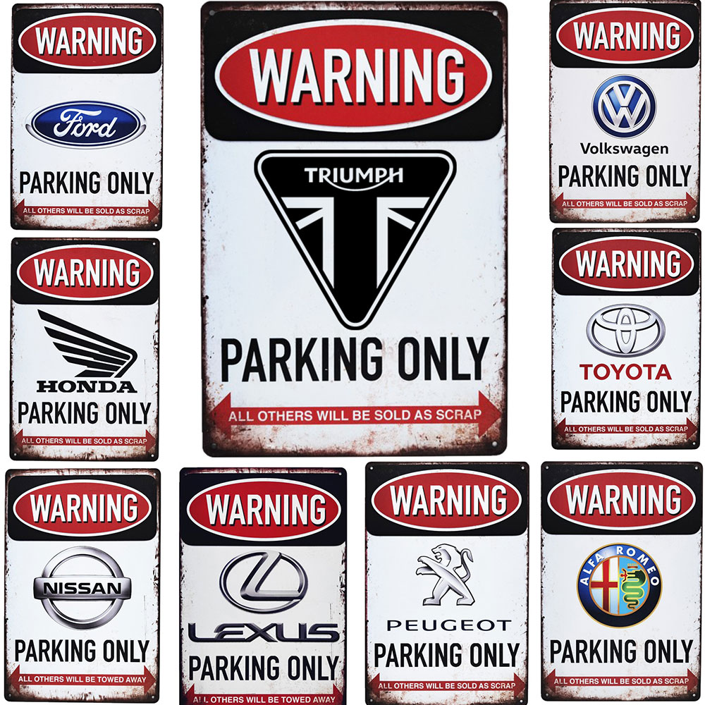 Warning Parking Only Tin Sign Vintage Triumph Car Parking Plate Alfa Romeo Ford Sign for Garage Wall Art Decor Plaque
Warning Parking Only Tin Sign Vintage Triumph Car Parking Plate Alfa Romeo Ford Sign for Garage Wall Art Decor Plaque