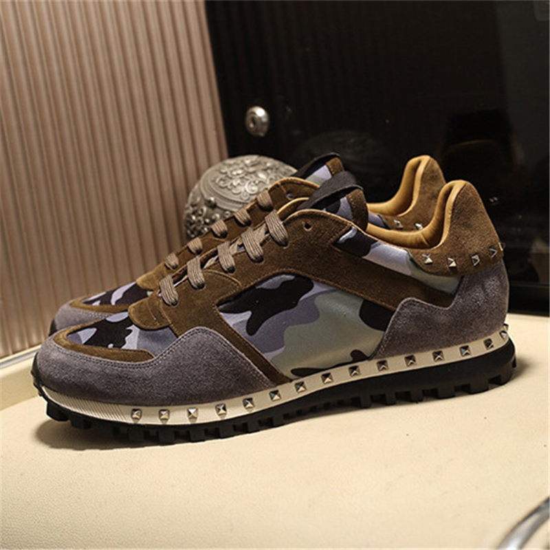 Camouflage Suede Studded Casual Shoes Designer Rivets Men Women Sneakers With Original box Fashion Stripe Canvas Lace Up Flat Trainers
Camouflage Suede Studded Casual Shoes Designer Rivets Men Women Sneakers With Original box Fashion Stripe Canvas Lace Up Flat Trainers