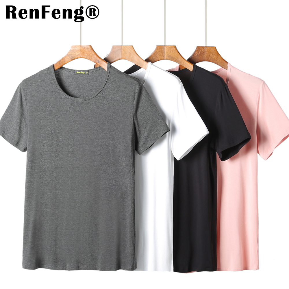 Cool T Shirt Men 95% Bamboo Fiber Hip Hop Basic Blank White T-shirt For Mens Fashion Tshirt Summer Top Tee Tops Plain Black T200516
