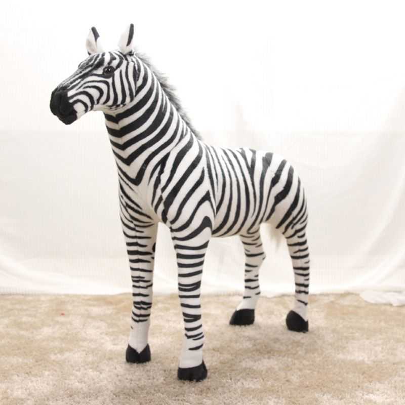 37cm 45cm 56cm Soft Stuffed Plush Animal Horse Pillow Realistic Zebra Toy Birthday Gift Sofa Cushion Adults Children Wholesale Q0727