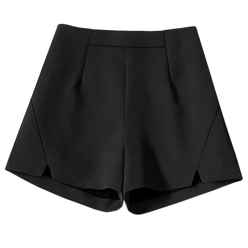 Plus Size 3XL Chiffon Shorts Women Summer Thin High Waist Shorts Black White Short Femme Elegant Office Suit Womens Shorts C6157 210611