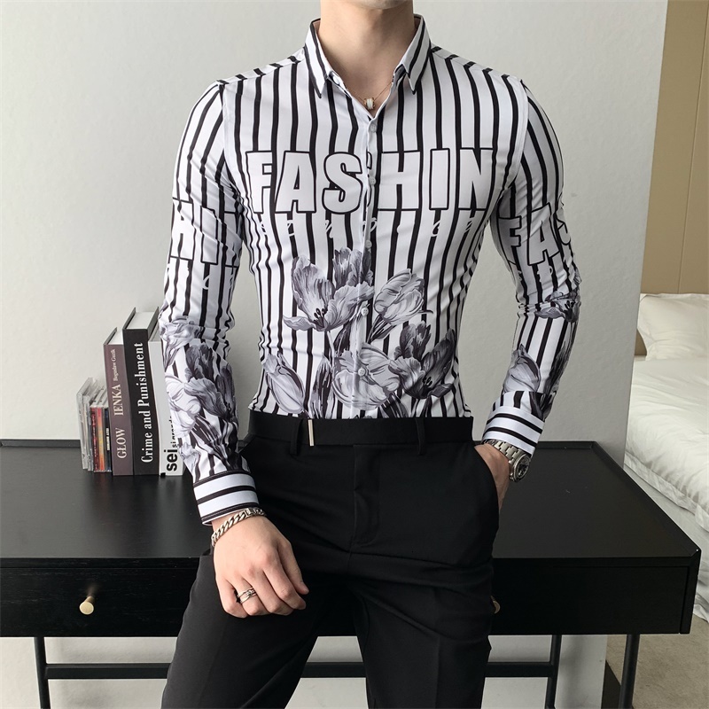 2021 New Fall Men Striped Fashion Korean Thin Fit Shirts for Men's Clothing Casual Digital Male Shirt Long Sleeve Jgkw, White
2021 New Fall Men Striped Fashion Korean Thin Fit Shirts for Men's Clothing Casual Digital Male Shirt Long Sleeve Jgkw, White
