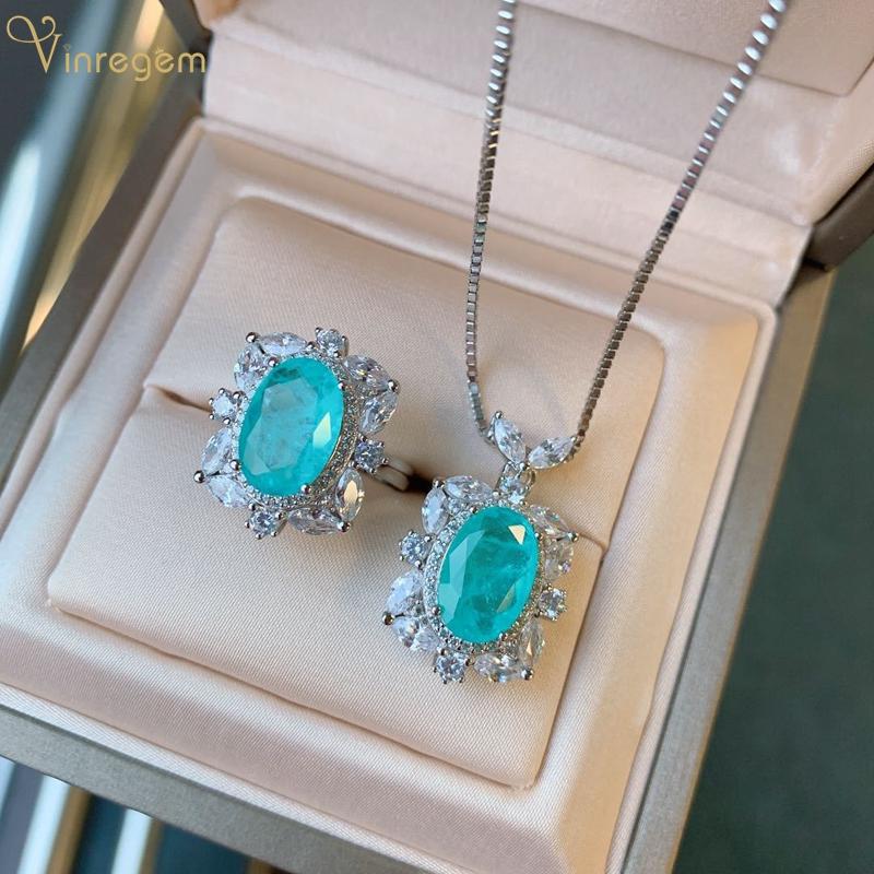 Bracelet, Earrings & Necklace Vinregem Luxury 925 Sterling Silver Oval Cut Paraiba Tourmaline Created Moissanite Rings/Pendant/Necklace Wedd, Black
Bracelet, Earrings & Necklace Vinregem Luxury 925 Sterling Silver Oval Cut Paraiba Tourmaline Created Moissanite Rings/Pendant/Necklace Wedd, Black