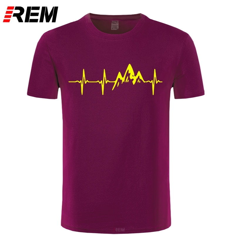 REM Mountain Heartbeat T-Shirt Fashion Funny Birthday 100% Cotton Short Sleeves T Shirts Causal O-neck Tops Tees Hip Hop 210225