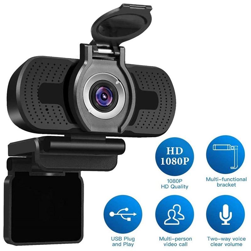 1080P Computer Camera With Dust Cover Webcam For Webcast Video Conference Full HD Camara PC Laptop Webcams
1080P Computer Camera With Dust Cover Webcam For Webcast Video Conference Full HD Camara PC Laptop Webcams