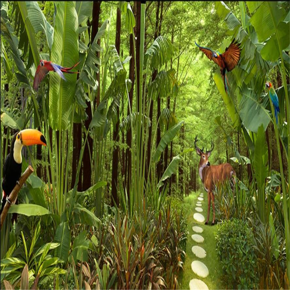 papel de parede Customized large murals fashion home decoration tropical rainforest living room wall wallpapers