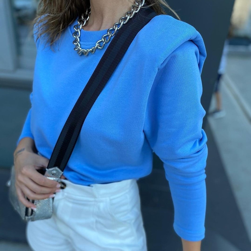 Pure Casual Fall/winter Long-sleeved Shoulder Pads Plus Fleece Tops Slim Women Basic Fashion Pullover White Hoodies Sweatshirt 201113