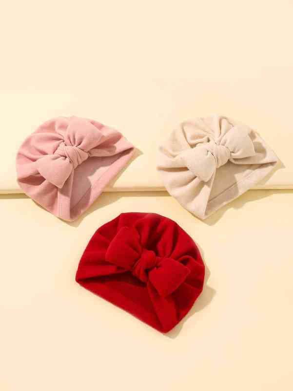 3pcs Baby Bow Decor Hat SHE01