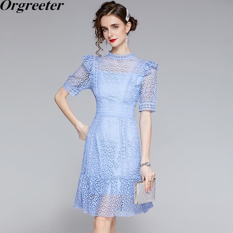 Elegant Office Ladies Work Wear MIni Lace Dress Women Summer Trend Fashion Short Sleeve Hollow out Mermaid 210525, Pink
Elegant Office Ladies Work Wear MIni Lace Dress Women Summer Trend Fashion Short Sleeve Hollow out Mermaid 210525, Pink