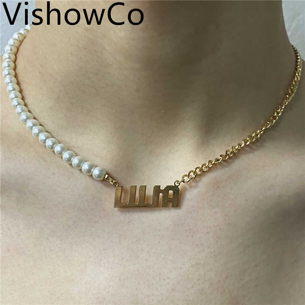 VishowCo Customized Name Personalized Pearl Gold Pendant Nameplate Necklace For Women Jewelry Gift
VishowCo Customized Name Personalized Pearl Gold Pendant Nameplate Necklace For Women Jewelry Gift