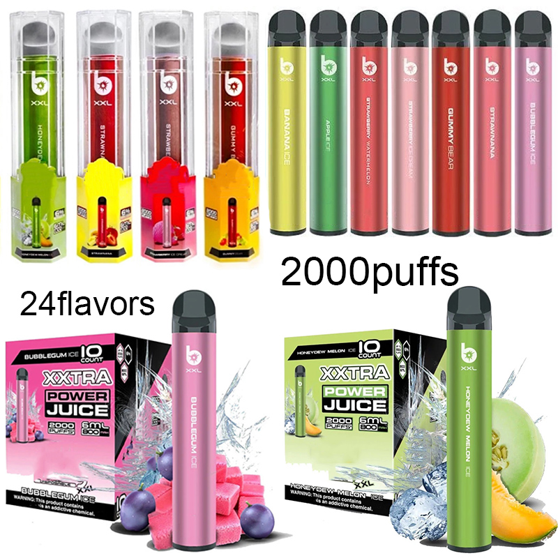 Bang XXL 2000 Puffs XXTRA Disposable Vape Pen 24flavors Kits 800mAh Battery 6ML Puff bars Electronic Cigarettes
Bang XXL 2000 Puffs XXTRA Disposable Vape Pen 24flavors Kits 800mAh Battery 6ML Puff bars Electronic Cigarettes