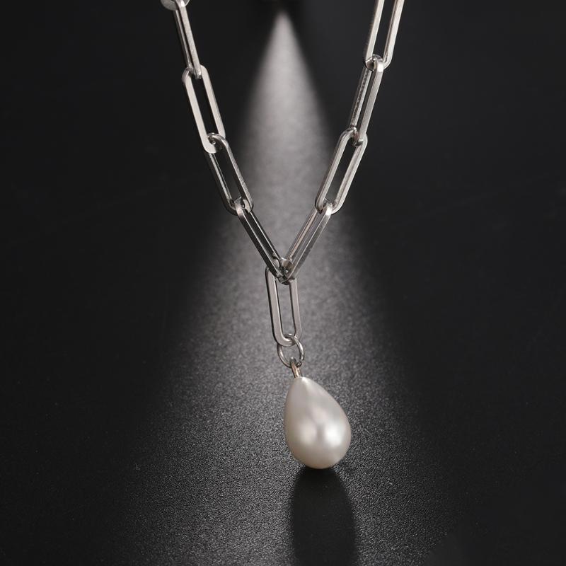 Pendant Necklaces Lucktune Teardrop Pearl Necklace For Women Hip Hop Stainless Steel Chain Metal Collar Choker Gift Her
Pendant Necklaces Lucktune Teardrop Pearl Necklace For Women Hip Hop Stainless Steel Chain Metal Collar Choker Gift Her