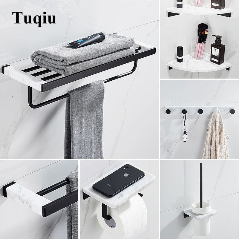 2021 New Accessories Set Black Bathroom Shelf,towel Rack,towel Hanger Paper Holder,toilet Brush Holder Marble & Brass Hxd2
2021 New Accessories Set Black Bathroom Shelf,towel Rack,towel Hanger Paper Holder,toilet Brush Holder Marble & Brass Hxd2