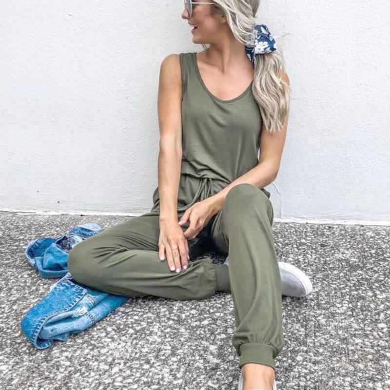 Jumpsuit Women Rompers Solid Color Slim Lace-up Sleeveless Round Neck Women' Overalls Casual Fashion Jumpsuits Streetwear #73, Gn
Jumpsuit Women Rompers Solid Color Slim Lace-up Sleeveless Round Neck Women' Overalls Casual Fashion Jumpsuits Streetwear #73, Gn