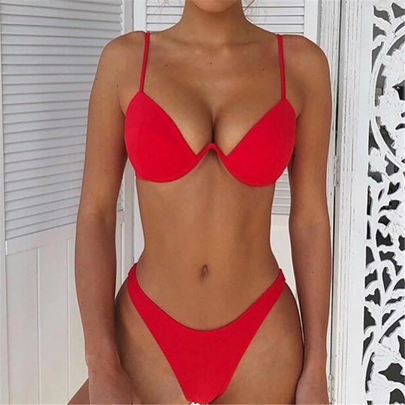 Bikini 2021 Sexy Women Swimwear Brazilian Bikini Push Up Swimsuit Solid Beachwear Bathing Suit Thong Biquini Set
Bikini 2021 Sexy Women Swimwear Brazilian Bikini Push Up Swimsuit Solid Beachwear Bathing Suit Thong Biquini Set