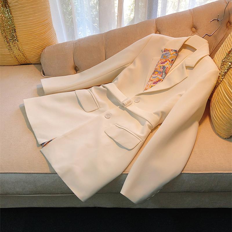 Women's Suits & Blazers Long Sleeve Stitching Print Design Trendy Ladies Suit Korea Office Queen Blazer 2021 Spring Autumn Outwear Coat
