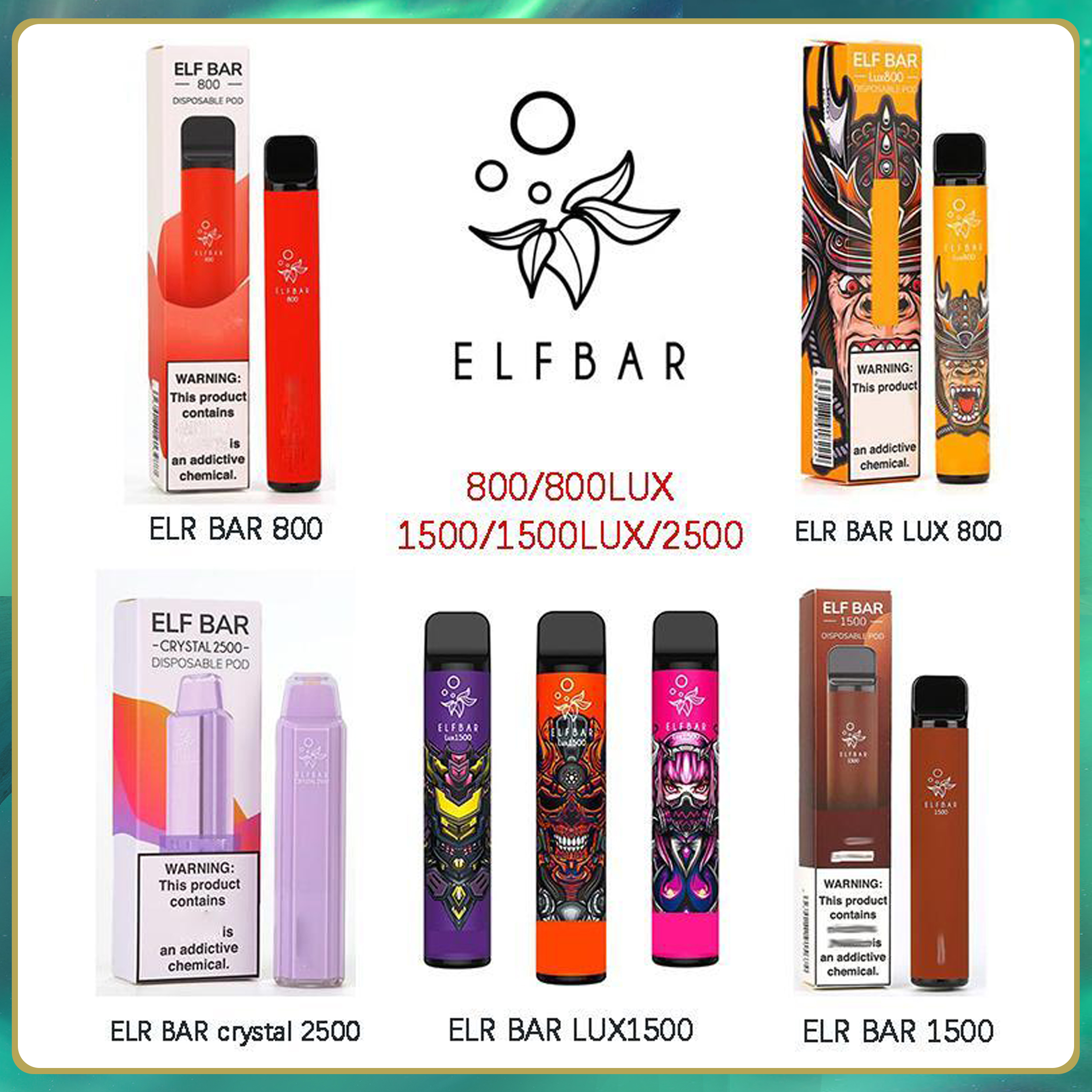 100% Authentic Elf Bar Crystal Lux Disposable Electronic Cigarettes Device Vape Pod 600 800 1500 2500 Puffs Hotsale Disposables 2% and 5% Strength Available Geek 
100% Authentic Elf Bar Crystal Lux Disposable Electronic Cigarettes Device Vape Pod 600 800 1500 2500 Puffs Hotsale Disposables 2% and 5% Strength Available Geek