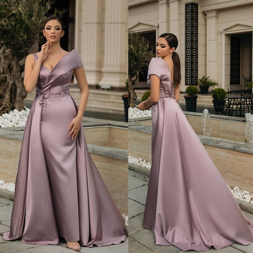 Sexy Evening Dresses With Spaghetti Sequins Side-split Custom Made Satin fabric Formal Long Evening Gown