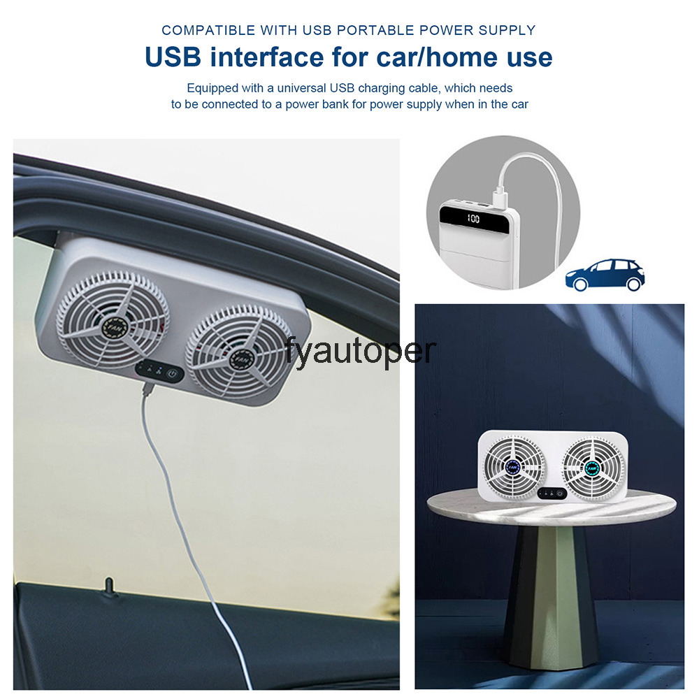 Solar Car Ventilator Exhaust Fan Universal Radiator USB Vehicle Window Windshield Cooling Air Purifiers Eliminate Smell