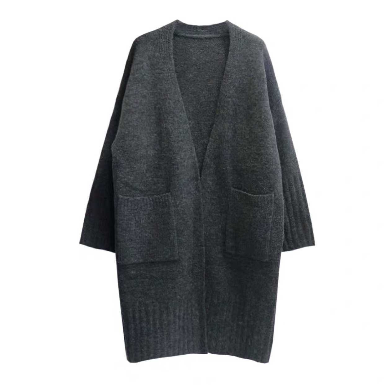 Fall Womens Korean Style Loose Big Pockets Knitted Cardigan Long Fashionable Sweater Winter Thick Casual Mujer 210604