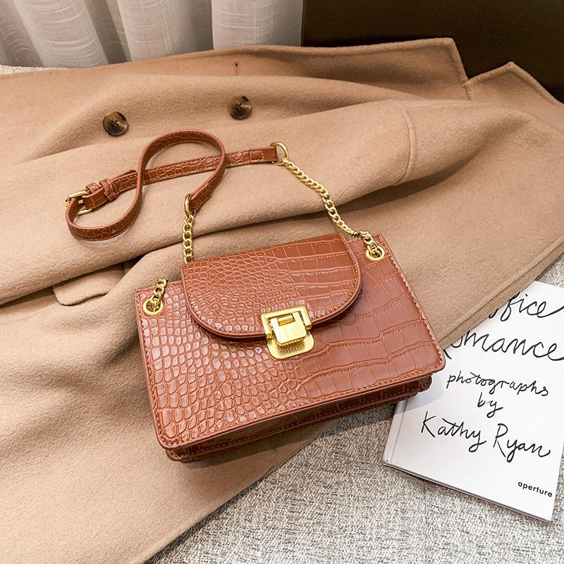 Fashion Crocodile Pattern Bags Texture PU Leather Shoulder Bags for Women 2021 Chain Design Trends Crossbody Bag, Black
Fashion Crocodile Pattern Bags Texture PU Leather Shoulder Bags for Women 2021 Chain Design Trends Crossbody Bag, Black