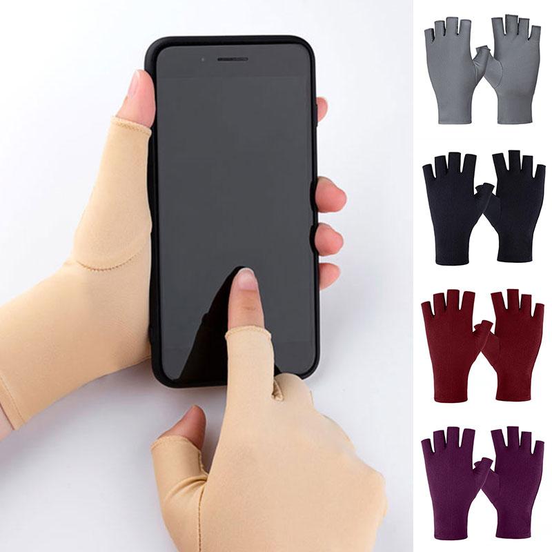 Five Fingers Gloves Anti-ultraviolet Half-finger Solid Color Elastic Compression Durable Mittens Simple Silk Thin Half Finger, Blue;gray
Five Fingers Gloves Anti-ultraviolet Half-finger Solid Color Elastic Compression Durable Mittens Simple Silk Thin Half Finger, Blue;gray