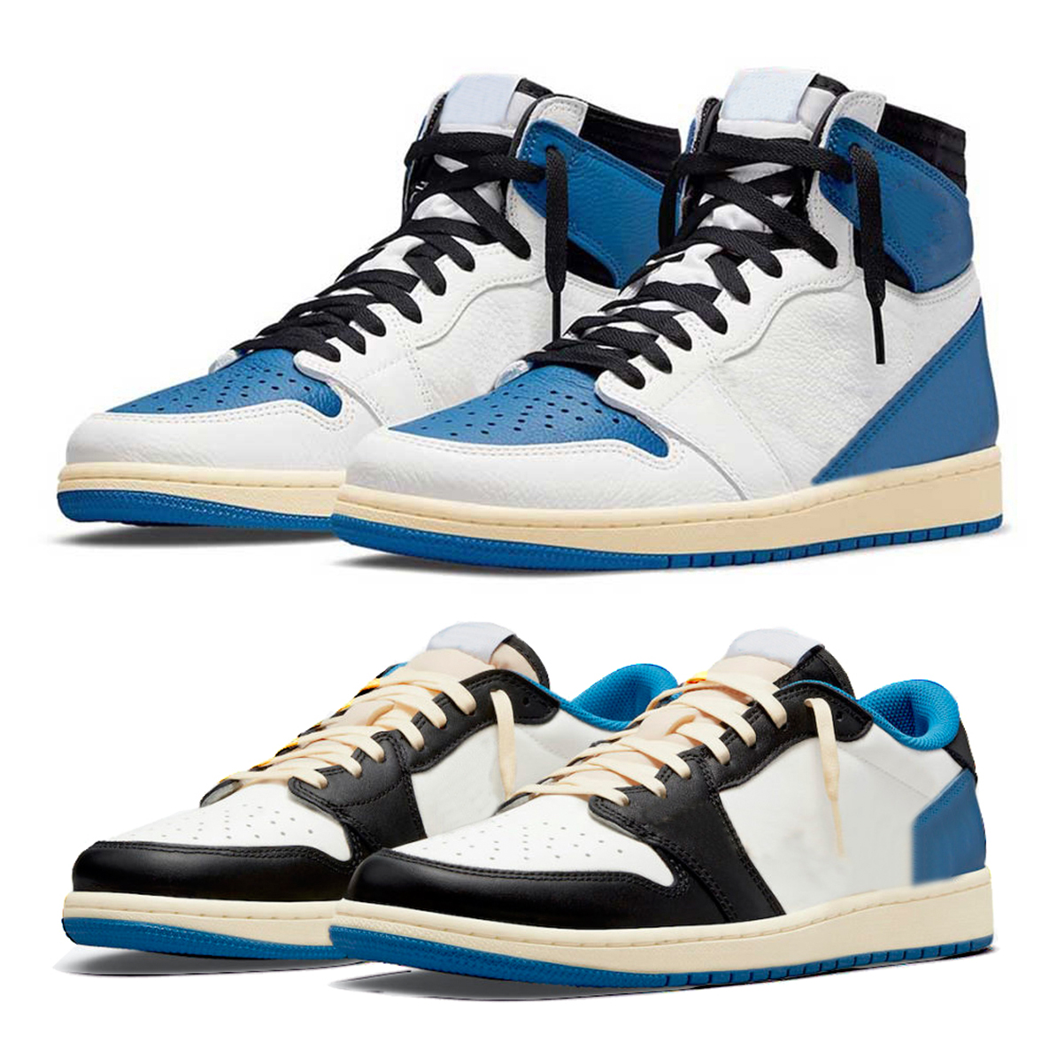 Travis Scotts x Fragment Jumpman 1 Mens basketball shoes High Low OG SP Military Blue DM7866-140 men women trainers sports sneakers DH3227-105 US 5.5-12, 18