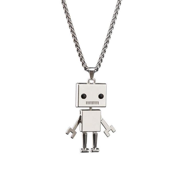 Pendant Necklaces Cute Robot Stainless Steel Necklace For Men Women Black Zircon Long Chain Punk Hip Hop Jewelry Girl
Pendant Necklaces Cute Robot Stainless Steel Necklace For Men Women Black Zircon Long Chain Punk Hip Hop Jewelry Girl