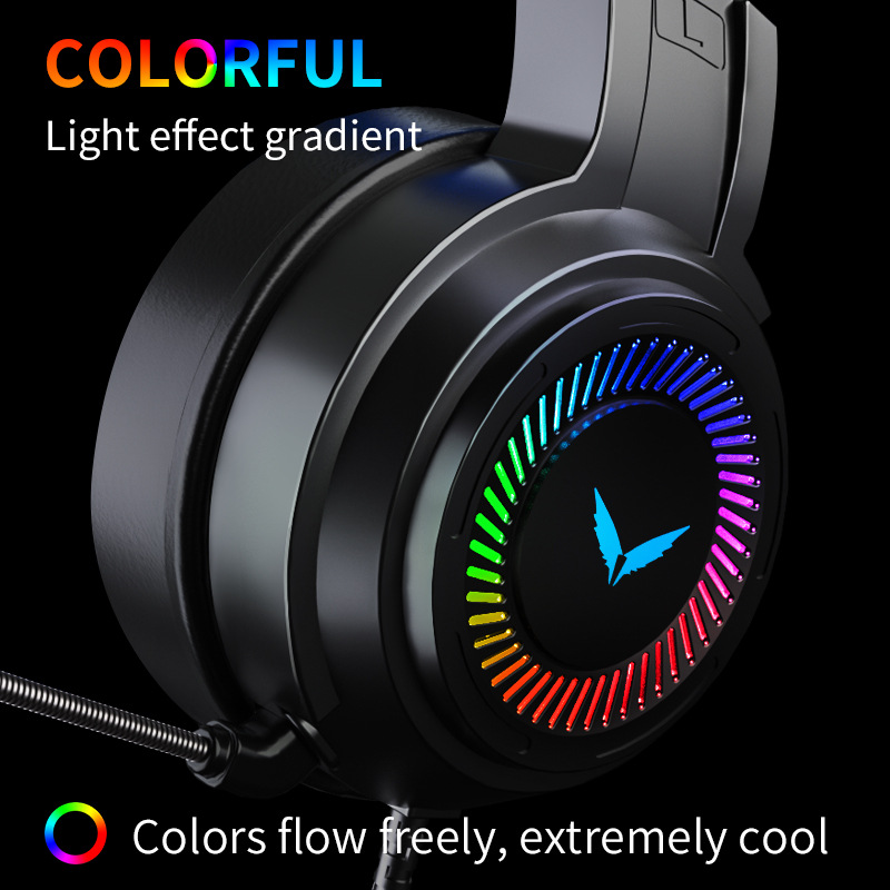G58 Gaming Headset Gamer Headphones 4D Stereo Surround Wired Earphones USB Microphone Colourful Light PC Laptop Game Headsets