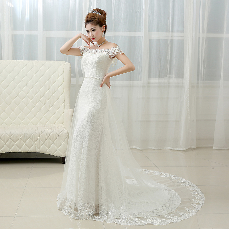 2021 New Style Boat Neck Beautiful Lace Vestido Noiva Mermaid Wedding Gowns with Crystal Pearls Robe De Mariage Zi45, Ivory
2021 New Style Boat Neck Beautiful Lace Vestido Noiva Mermaid Wedding Gowns with Crystal Pearls Robe De Mariage Zi45, Ivory