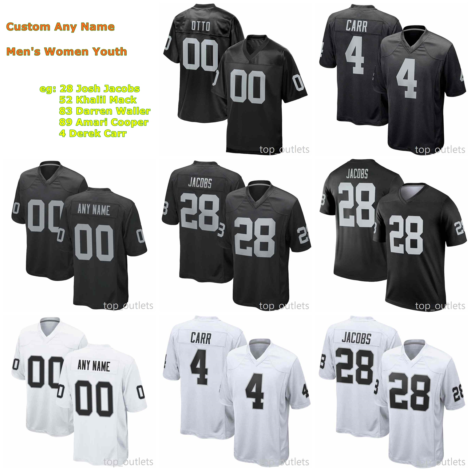 2021 Las Vegas Raiders American Football Jerseys Josh Jacobs Jersey Khalil Mack Darren Waller Amari Cooper Derek Carr Henry Ruggs III Bo Jackson Custom Stitched, As photo
2021 Las Vegas Raiders American Football Jerseys Josh Jacobs Jersey Khalil Mack Darren Waller Amari Cooper Derek Carr Henry Ruggs III Bo Jackson Custom Stitched, As photo