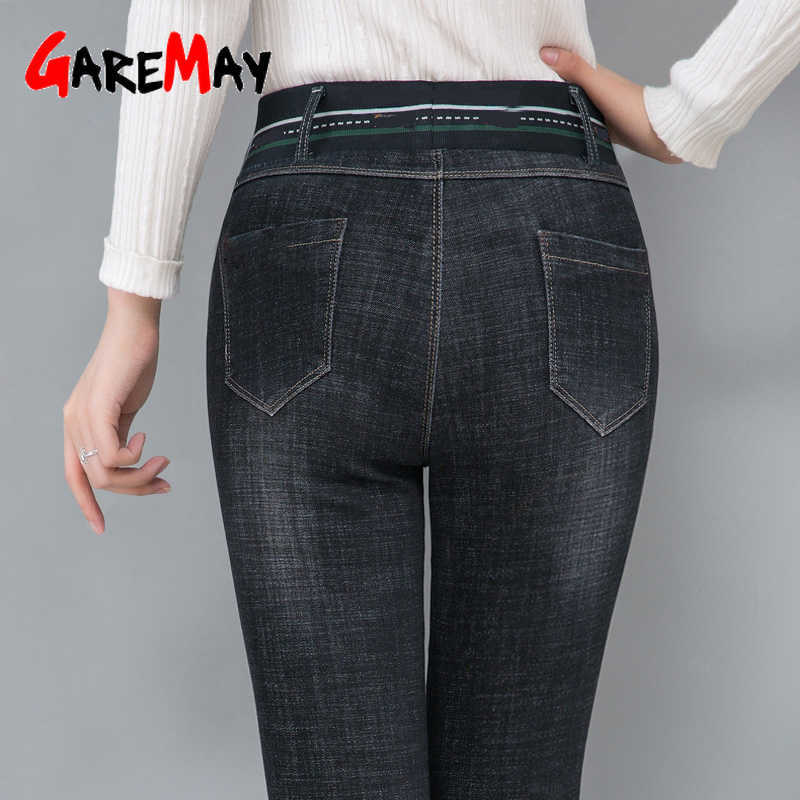 Winter Women's Jeans Velvet With High Waist Elastic Stretch Denim Pants Skinny Warm For Women Tight Plus Size 210922