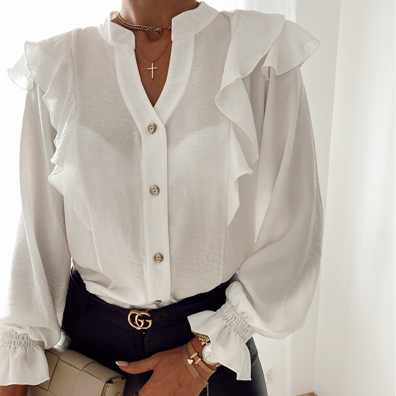 2021 New Women Autumn Long Sleeve Ruffles Blouse Casual v Neck Office Ladies Tops Single Breasted White Black Ol Shirts Blouses 8xkf, Khaki
2021 New Women Autumn Long Sleeve Ruffles Blouse Casual v Neck Office Ladies Tops Single Breasted White Black Ol Shirts Blouses 8xkf, Khaki