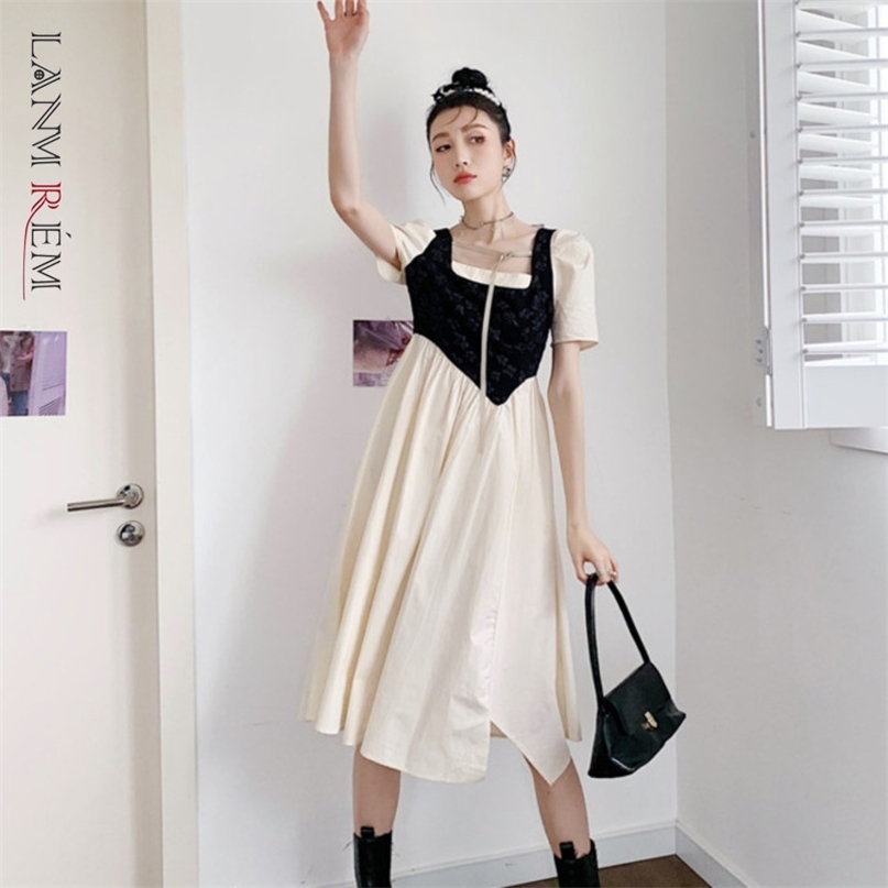 Women Dress Square Collar Short Sleeve Asymmetrical Temperament Loose Fit Fashion Summer 2H283 210526, Beige
Women Dress Square Collar Short Sleeve Asymmetrical Temperament Loose Fit Fashion Summer 2H283 210526, Beige
