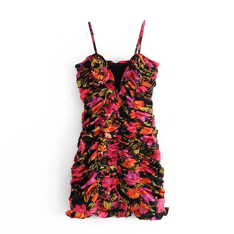 Summer Arrivals Print V-neck High Waist Slim Pleated Buttocks Spaghetti Strap Dress MZ580 210525, And black printing
Summer Arrivals Print V-neck High Waist Slim Pleated Buttocks Spaghetti Strap Dress MZ580 210525, And black printing
