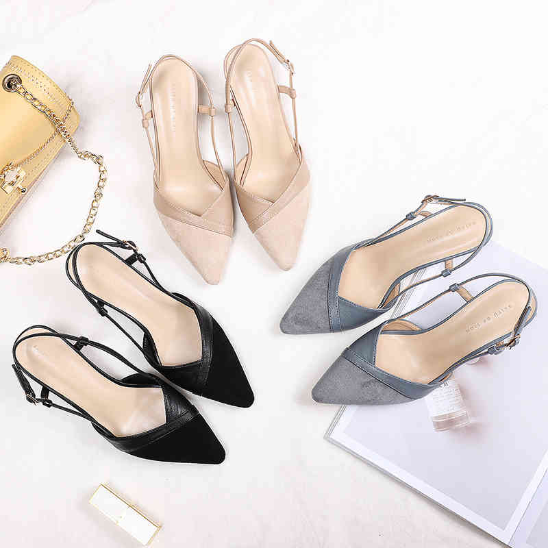 dress shoes woman slingbacks thin high heels pointed toe pumps office lady career faux suede leather elegant solid sandals 3l, Black
dress shoes woman slingbacks thin high heels pointed toe pumps office lady career faux suede leather elegant solid sandals 3l, Black