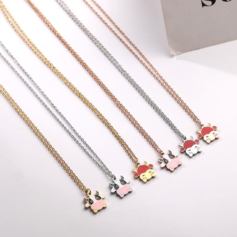 Pendant Necklaces Cute Red Pink Cattle Necklace For Women Jewelry 2021, Gold Color Stainless Steel Animal Girl Birthday Gifts
Pendant Necklaces Cute Red Pink Cattle Necklace For Women Jewelry 2021, Gold Color Stainless Steel Animal Girl Birthday Gifts